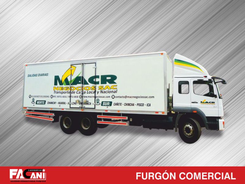 20 sobre chasis furgon comercial carrocerias facani Peru